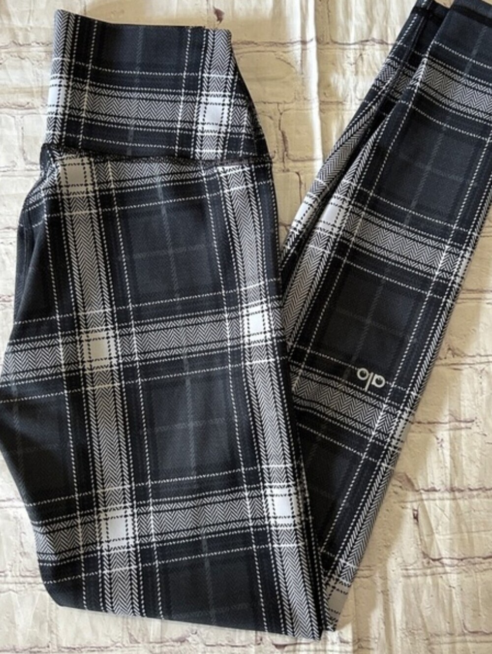ALO Yoga High-Waist Vapor Legacy Plaid leggings Size M Full Length - Picture 6 of 8